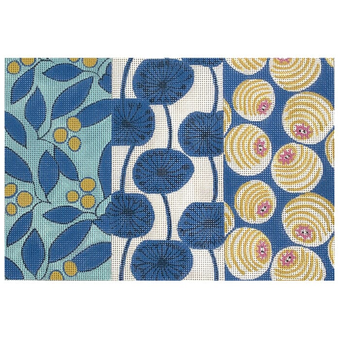 Surt Blue Floral Clutch Painted Canvas All About Stitching/The Collection Design - 1