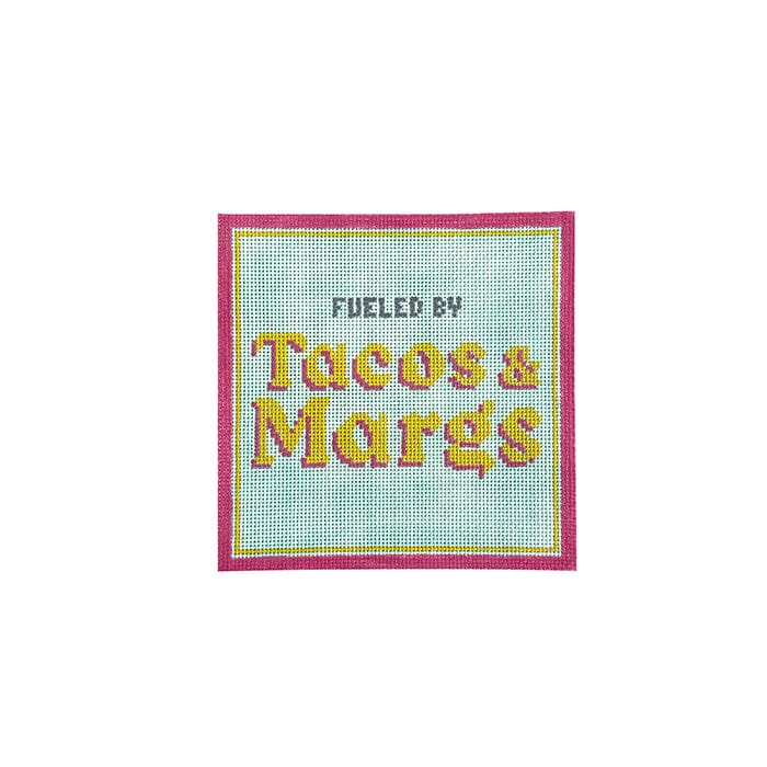 Tacos & Margs 5x5 Painted Canvas Initial K Studio - 1