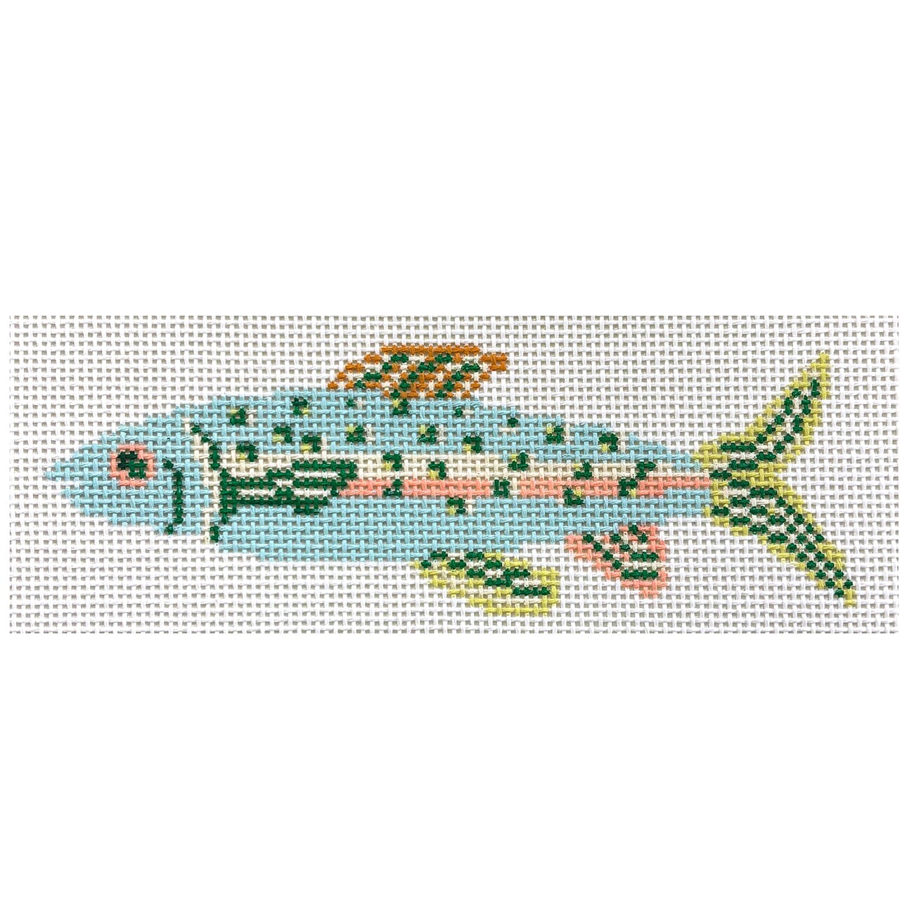 Teal Fish Painted Canvas Le Point Studio - 1
