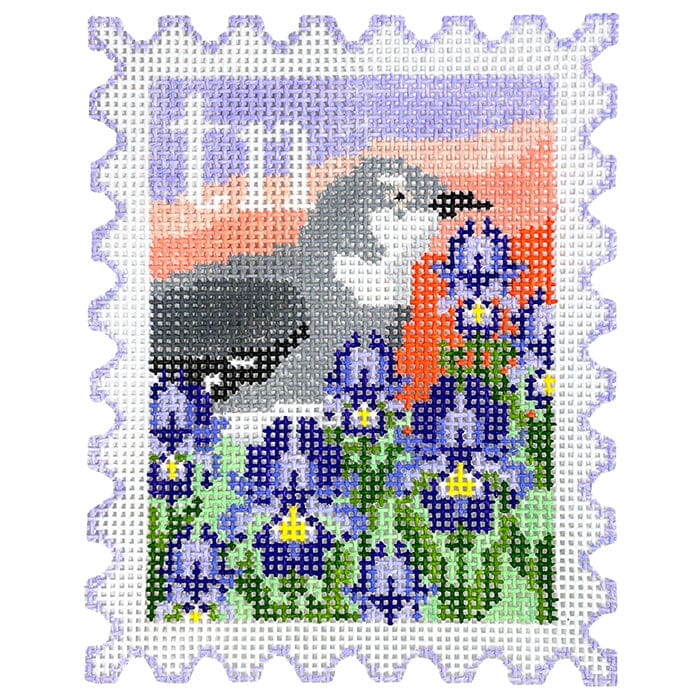 Tennessee State Bird & Flower Stamp Painted Canvas Wipstitch Needleworks