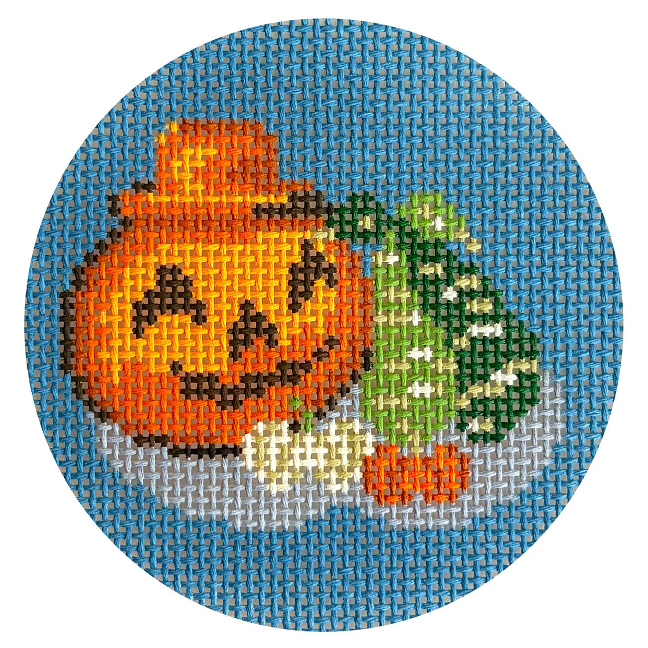 Terracotta Pumpkin with Gourds Round Painted Canvas KCN Designers - 1