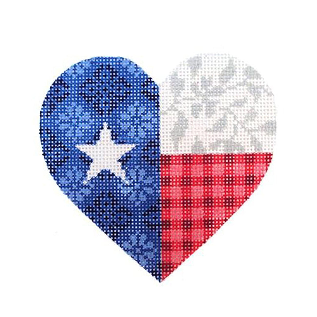 Texas Floral Heart Painted Canvas Kirk & Bradley - 1