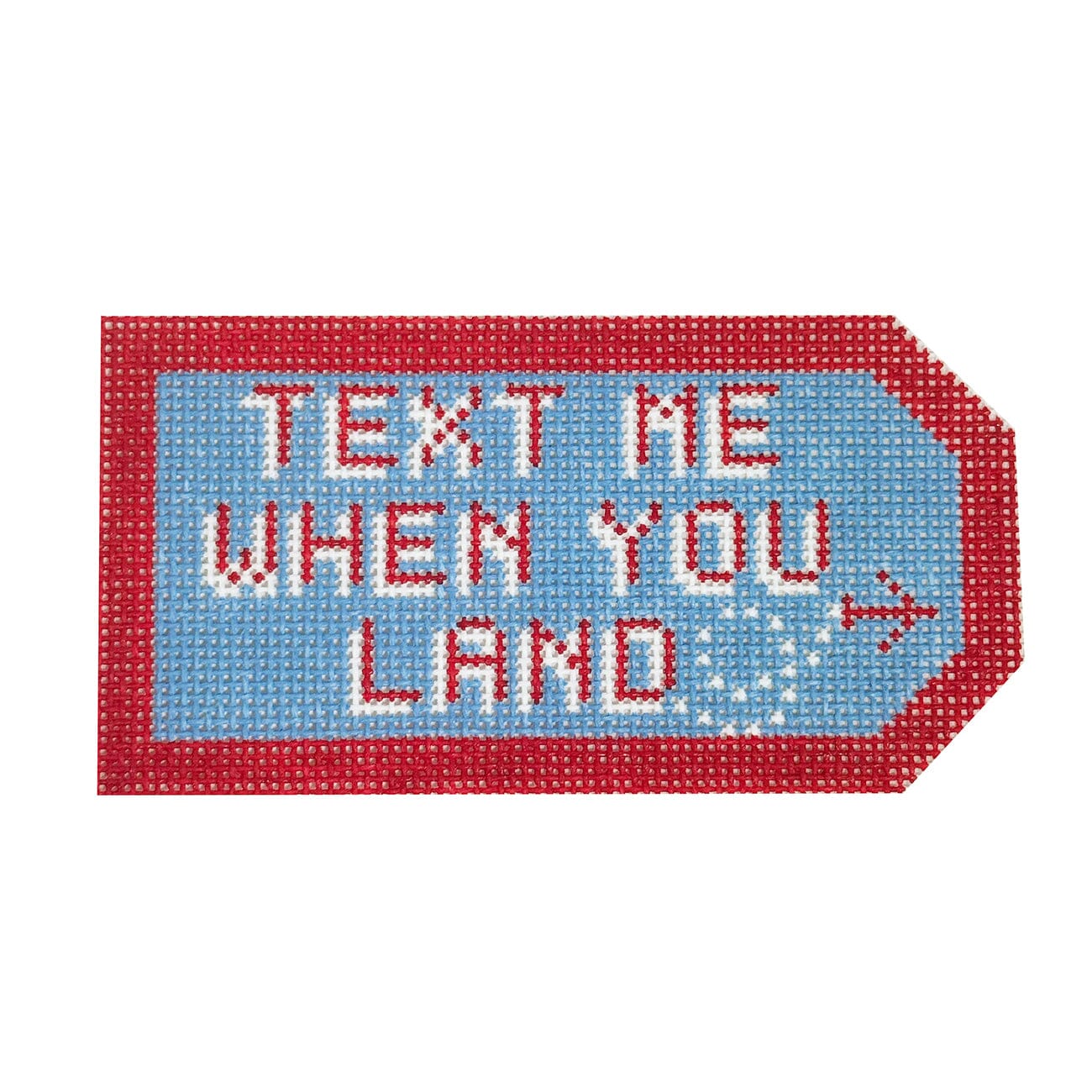 Text Bag Tag Painted Canvas Maura Nolan Designs - 1