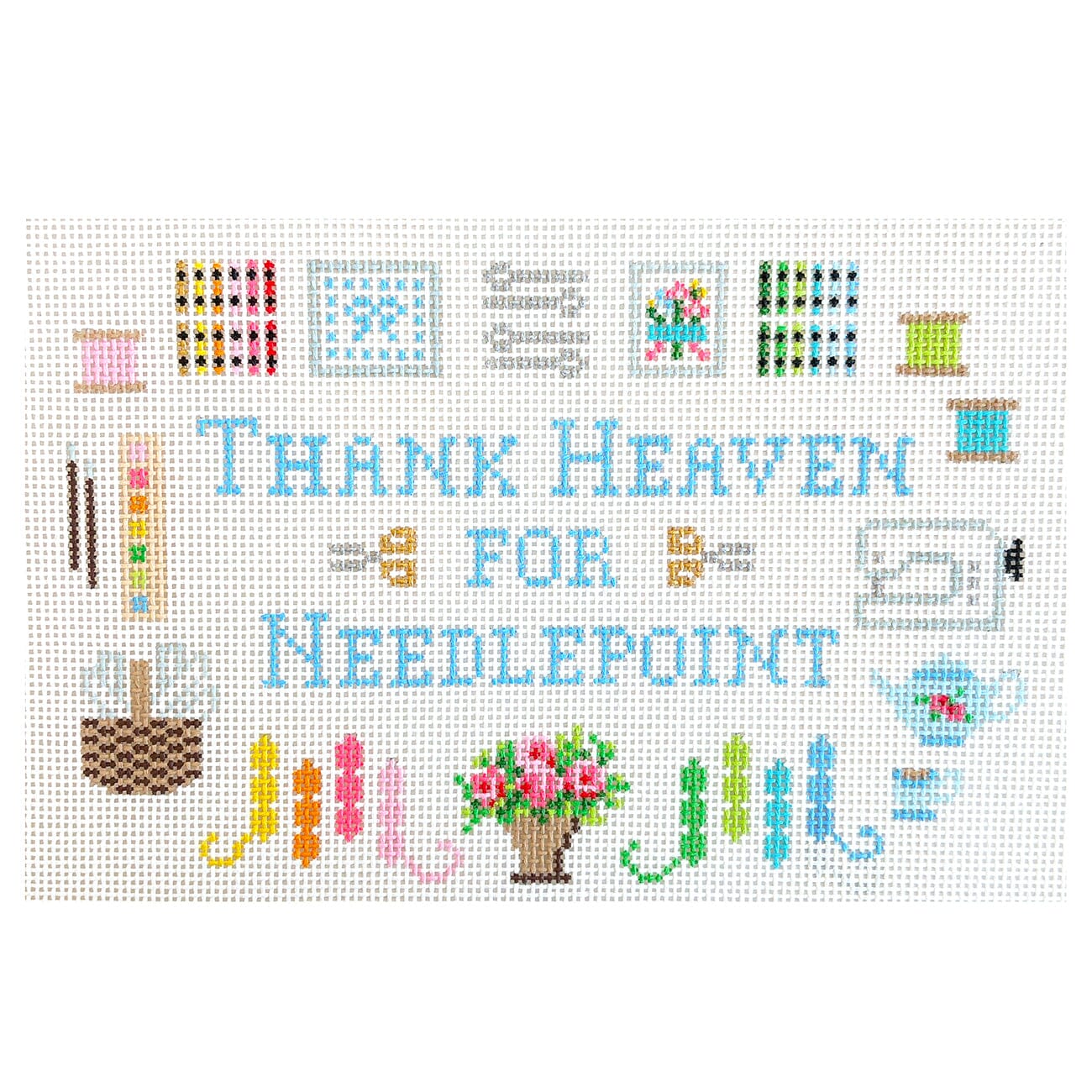 Thank Heaven for Needlepoint Painted Canvas Le Point Studio