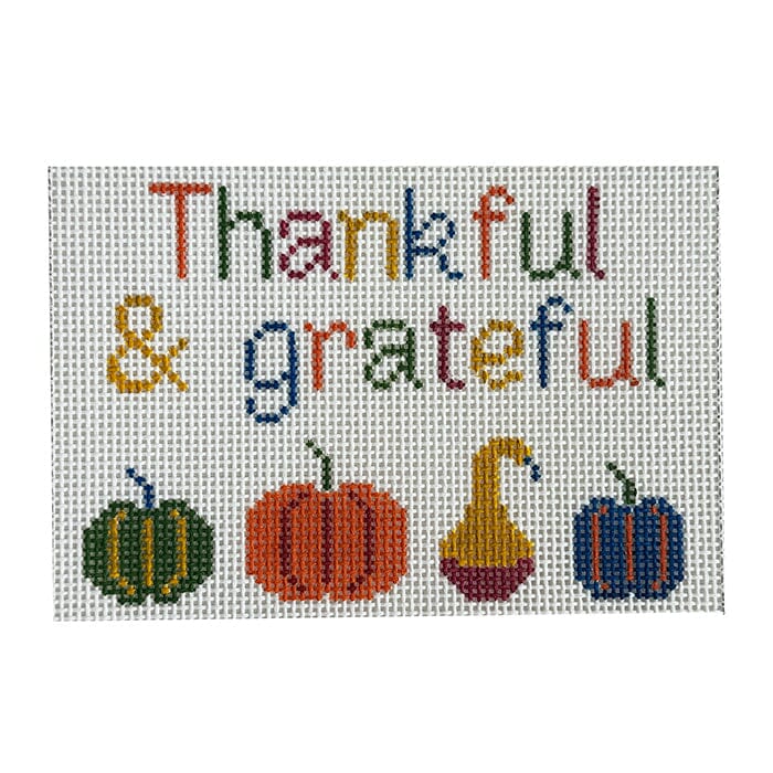 Thankful and Grateful Painted Canvas Stitch Rock Designs