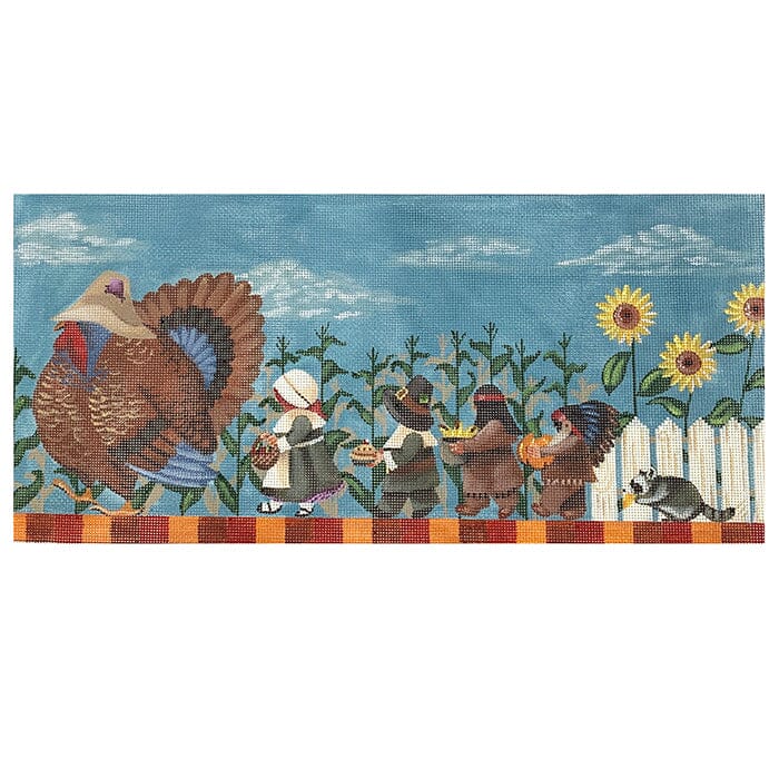 Thanksgiving March on 18 Painted Canvas Victoria Whitson Needlepoint - 1