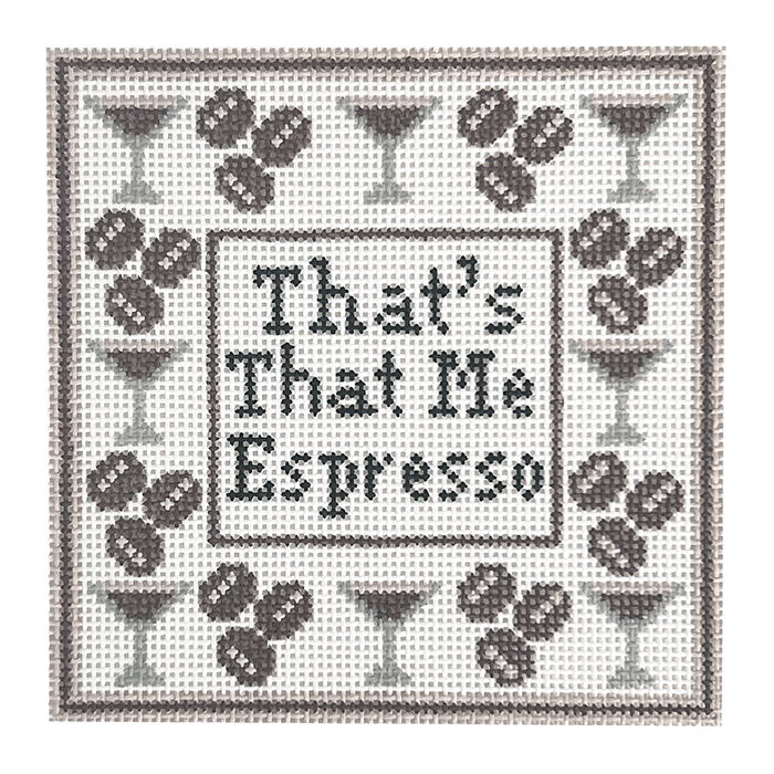 That's That Me Espresso Coaster Painted Canvas Mopsey Designs - 1