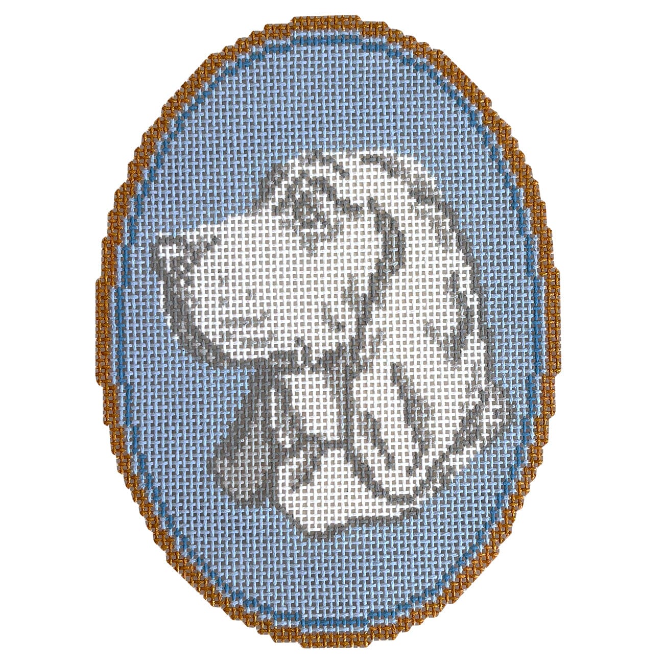 The Basset Hound Cameo Painted Canvas Atlantic Blue Canvas - 1