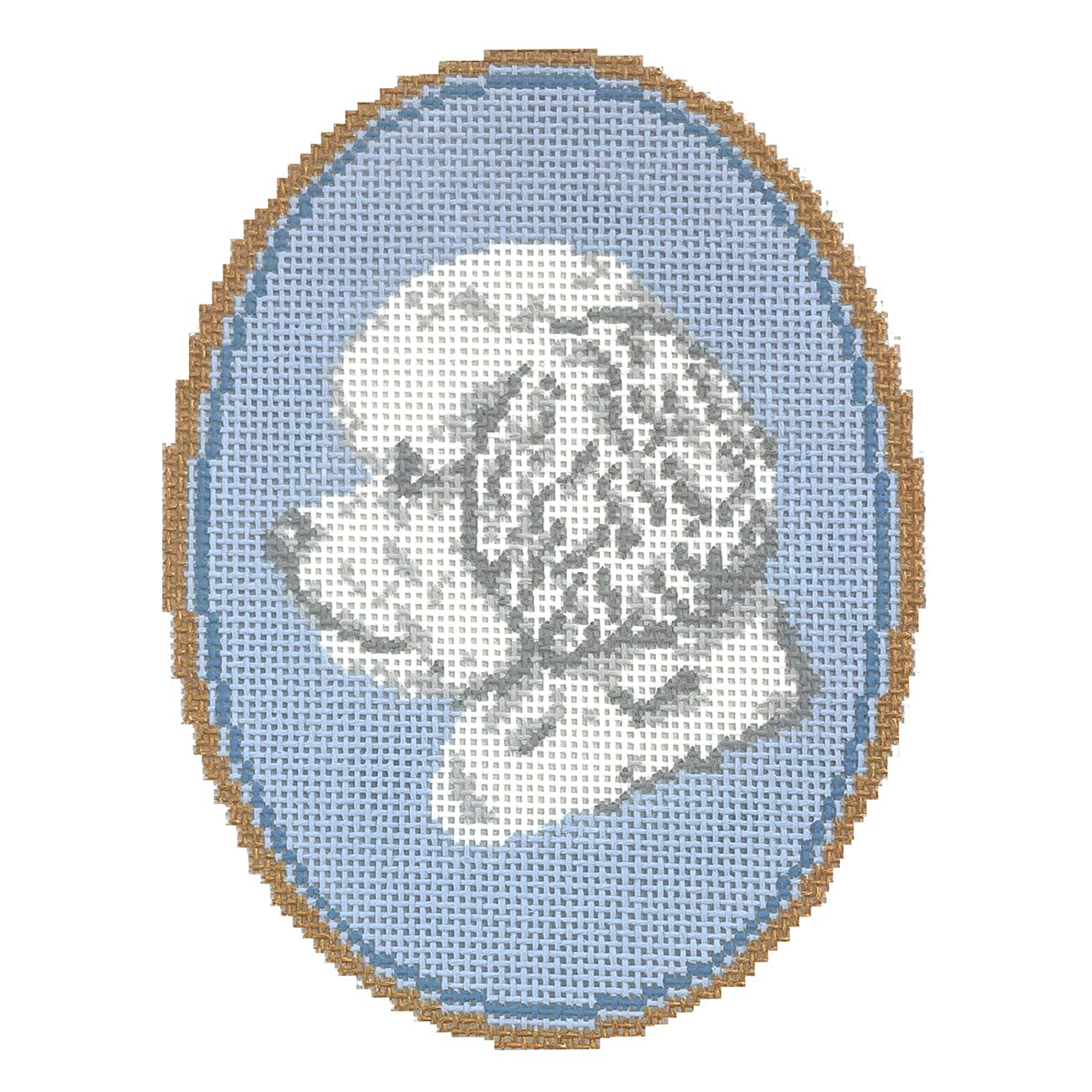 The Bichon Cameo Painted Canvas Atlantic Blue Canvas - 1