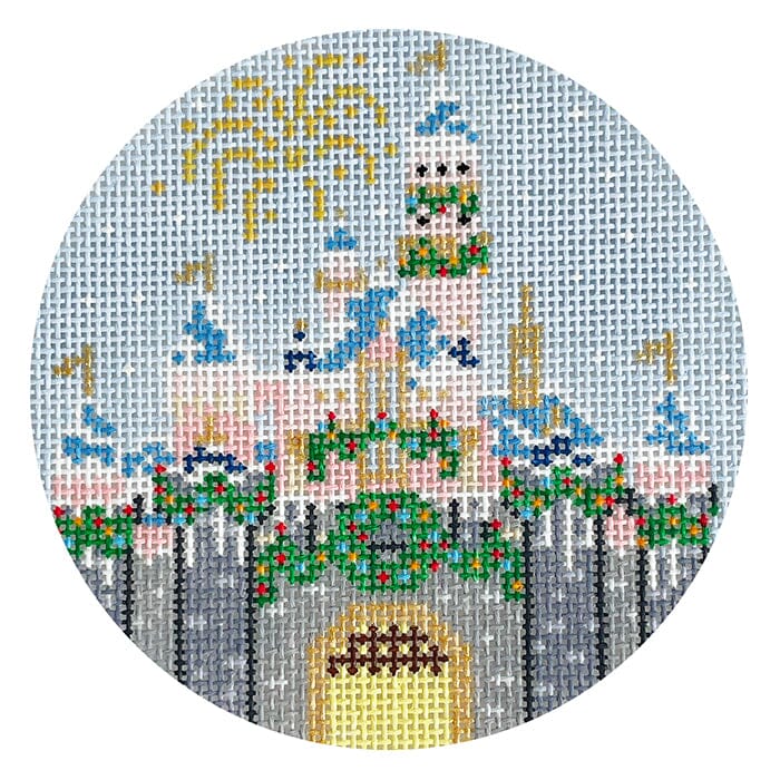 The Book Canvas Christmas Castle Painted Canvas Mopsey Designs - 1