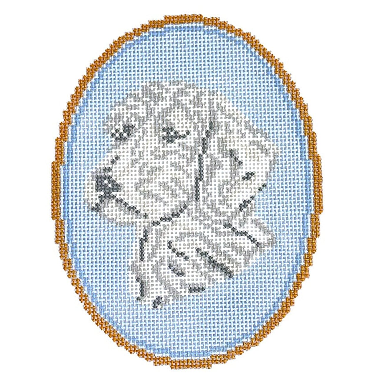 The Doodle Cameo Painted Canvas Atlantic Blue Canvas - 1