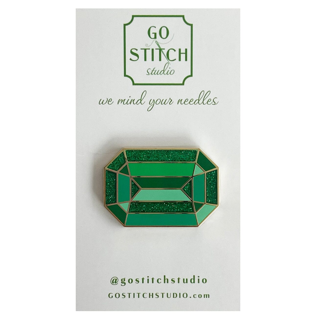 "The Dresden" Green Diamond Needle Minder Accessories Go Stitch Studio - 1