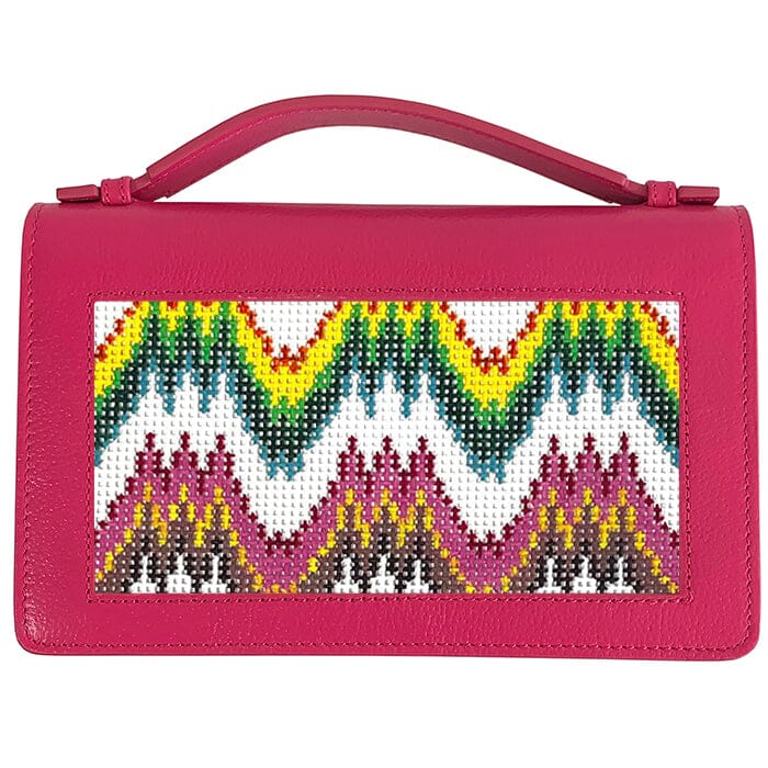 The Everyday Clutch Hot Pink with Silver Chain Leather Goods Rachel Barri Designs - 1