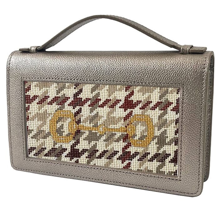 The Everyday Clutch Metallic Taupe with Gold Chain Leather Goods Rachel Barri Designs - 1