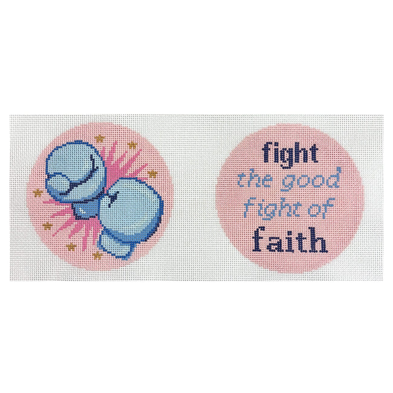 The Good Fight, Double Rounds Painted Canvas Atlantic Blue Canvas - 1