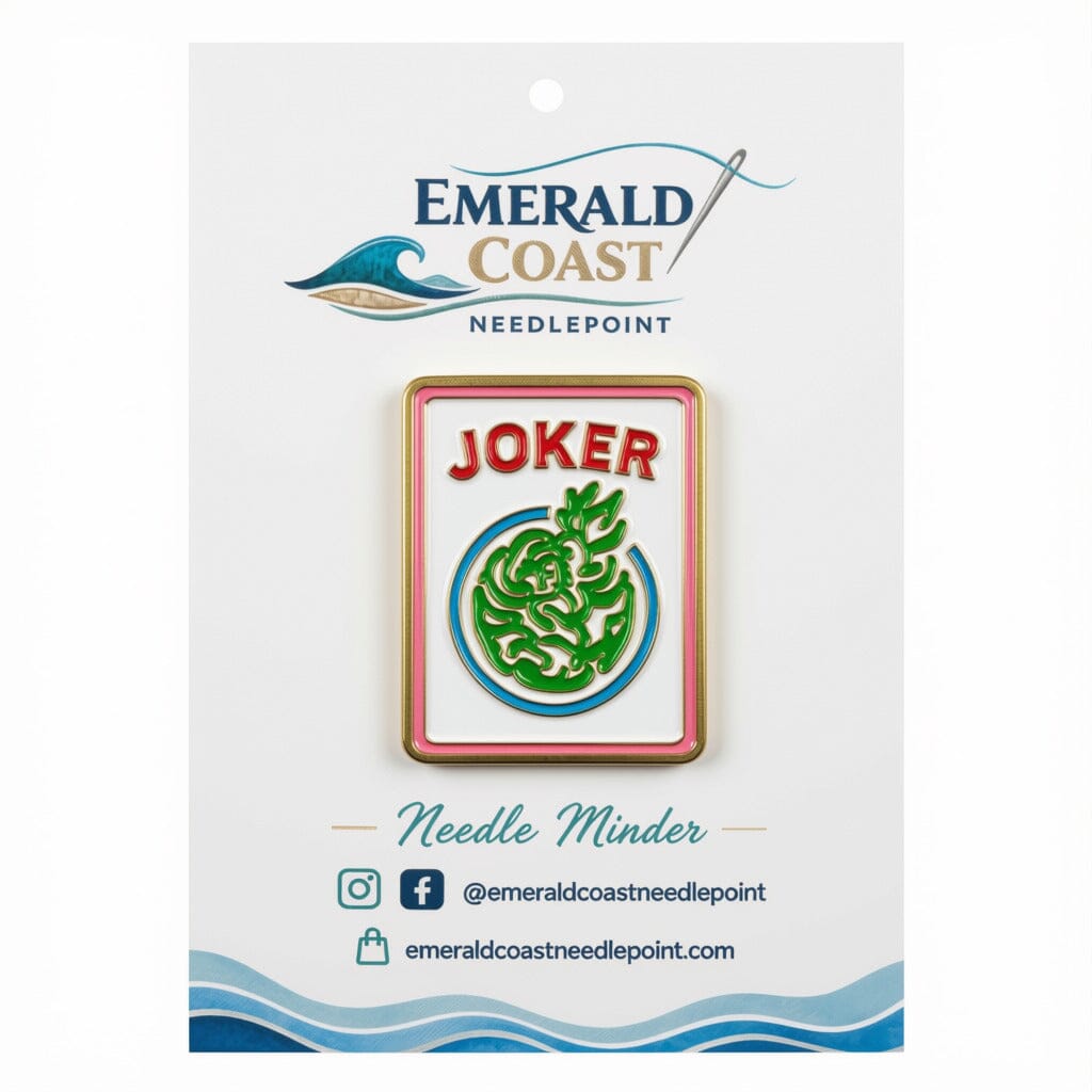 The Joker Mahjong Needle Minder Accessories Emerald Coast Needlepoint - 1