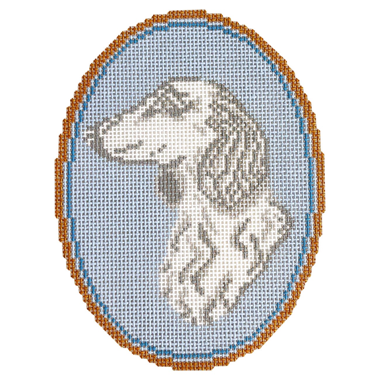The Long Haired Doxie Cameo Painted Canvas Atlantic Blue Canvas - 1