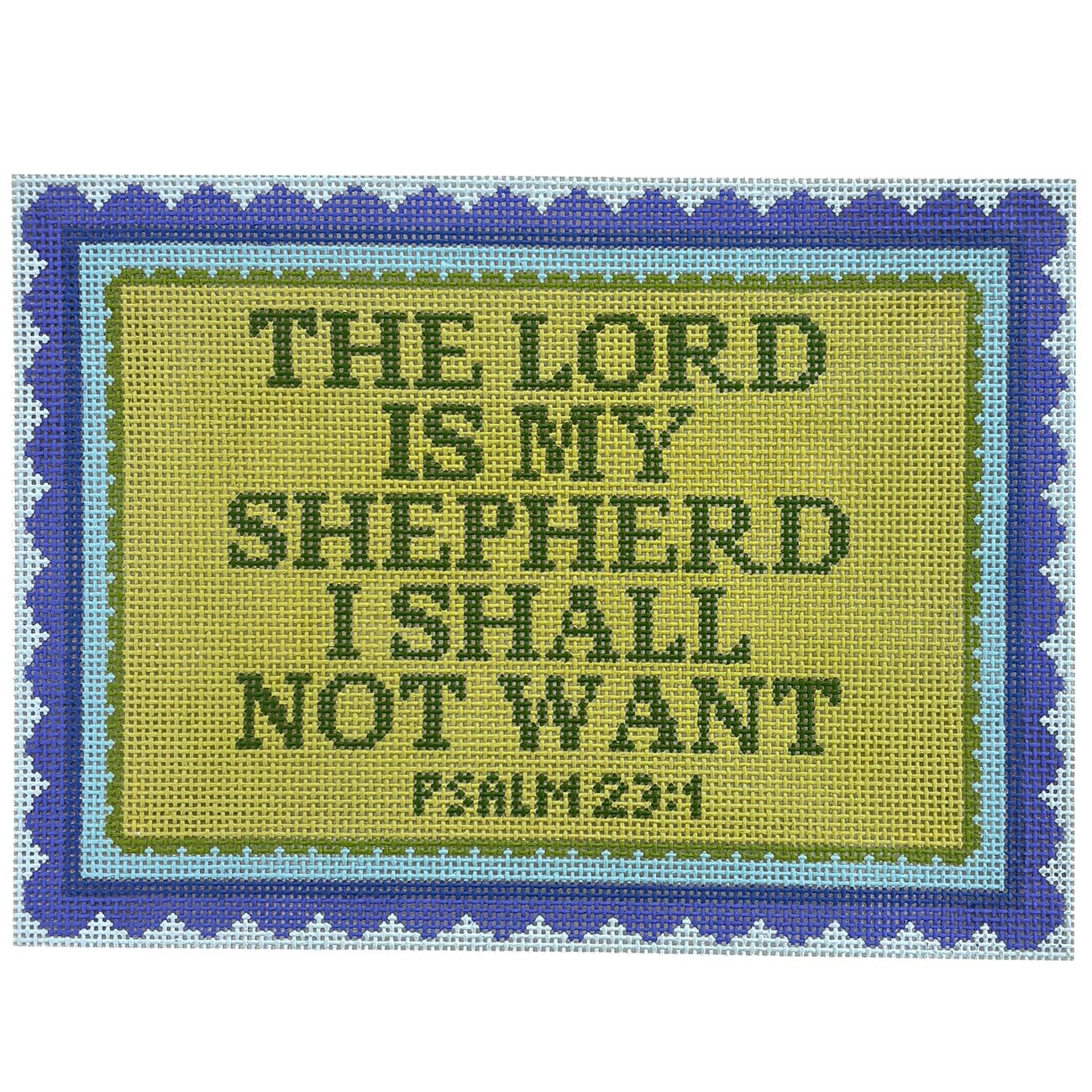 The Lord is My Shepherd Psalm 23:1 Painted Canvas Atlantic Blue Canvas - 1