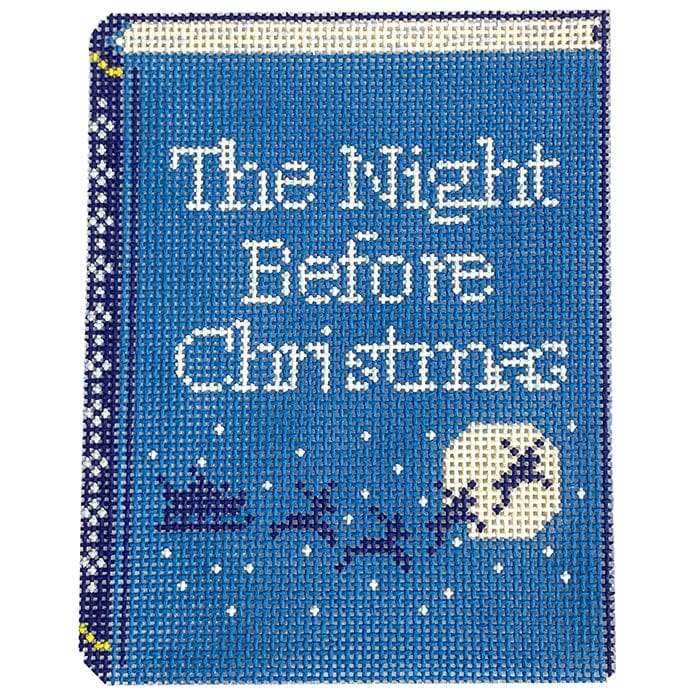The Night Before Christmas Book Painted Canvas The Gingham Stitchery - 1