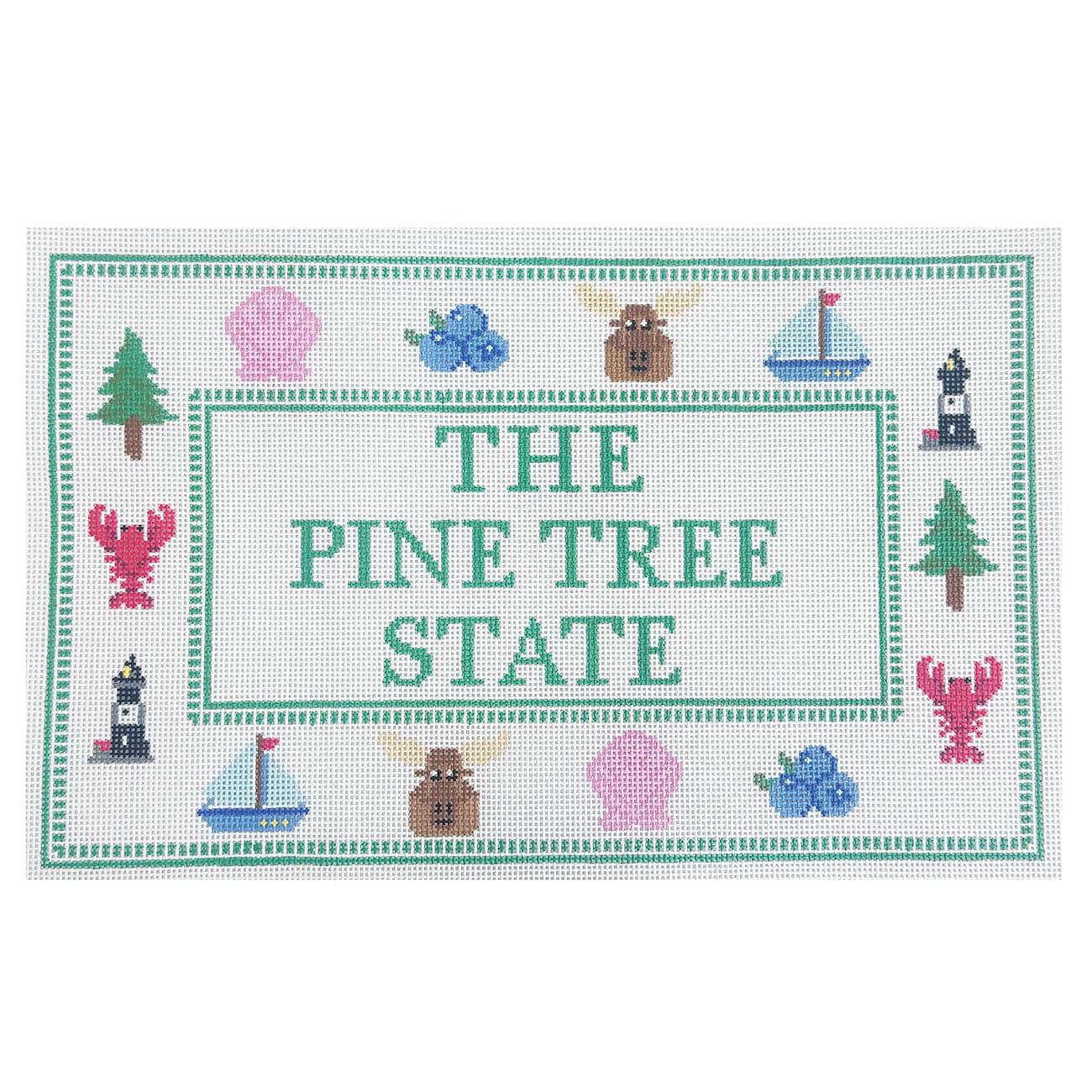 The Pine Tree State: Maine Painted Canvas Atlantic Blue Canvas - 1