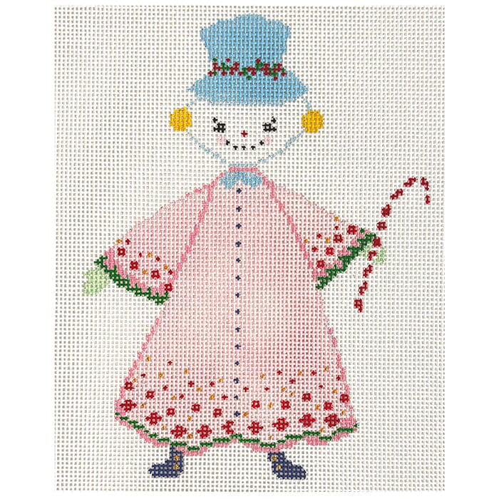 The Snow People Pink Painted Canvas The Plum Stitchery - 1