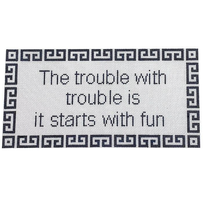 The Trouble with Trouble - Navy Painted Canvas Kristine Kingston 