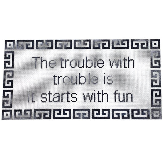 The Trouble with Trouble - Navy Painted Canvas Kristine Kingston 