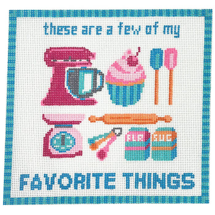 These Are a Few of My Favorite Things Baking Painted Canvas Lucky Lotus Needlepoint - 1