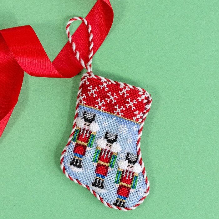 Three Nutcrackers Mini Sock Kit Kits Two Sisters Needlepoint