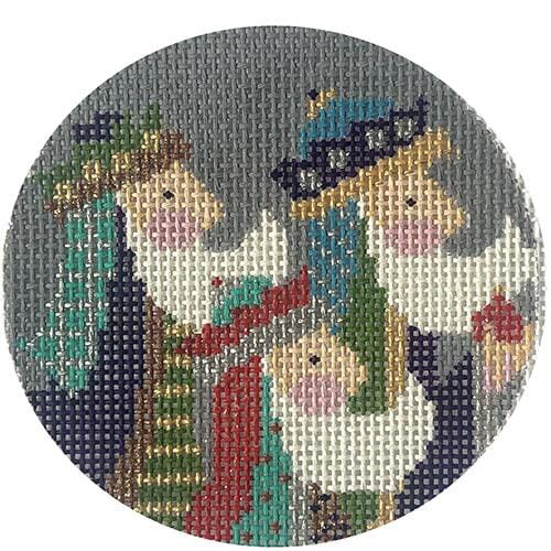 Three Wiseman Ornament Painted Canvas Alice Peterson Company