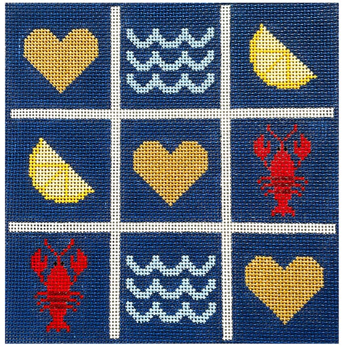 Tic Tac Lobster Dinner Painted Canvas Love MHB Studio - 1