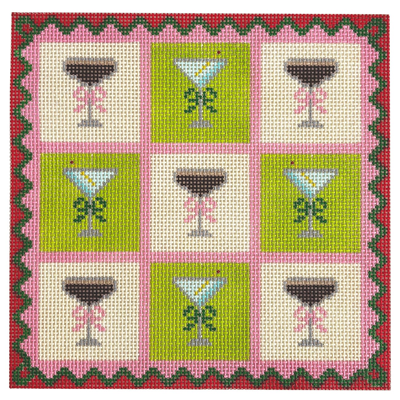 Tic Tac Tini Needlepoint Game Set Painted Canvas Ivy Thread Needlepoint - 2
