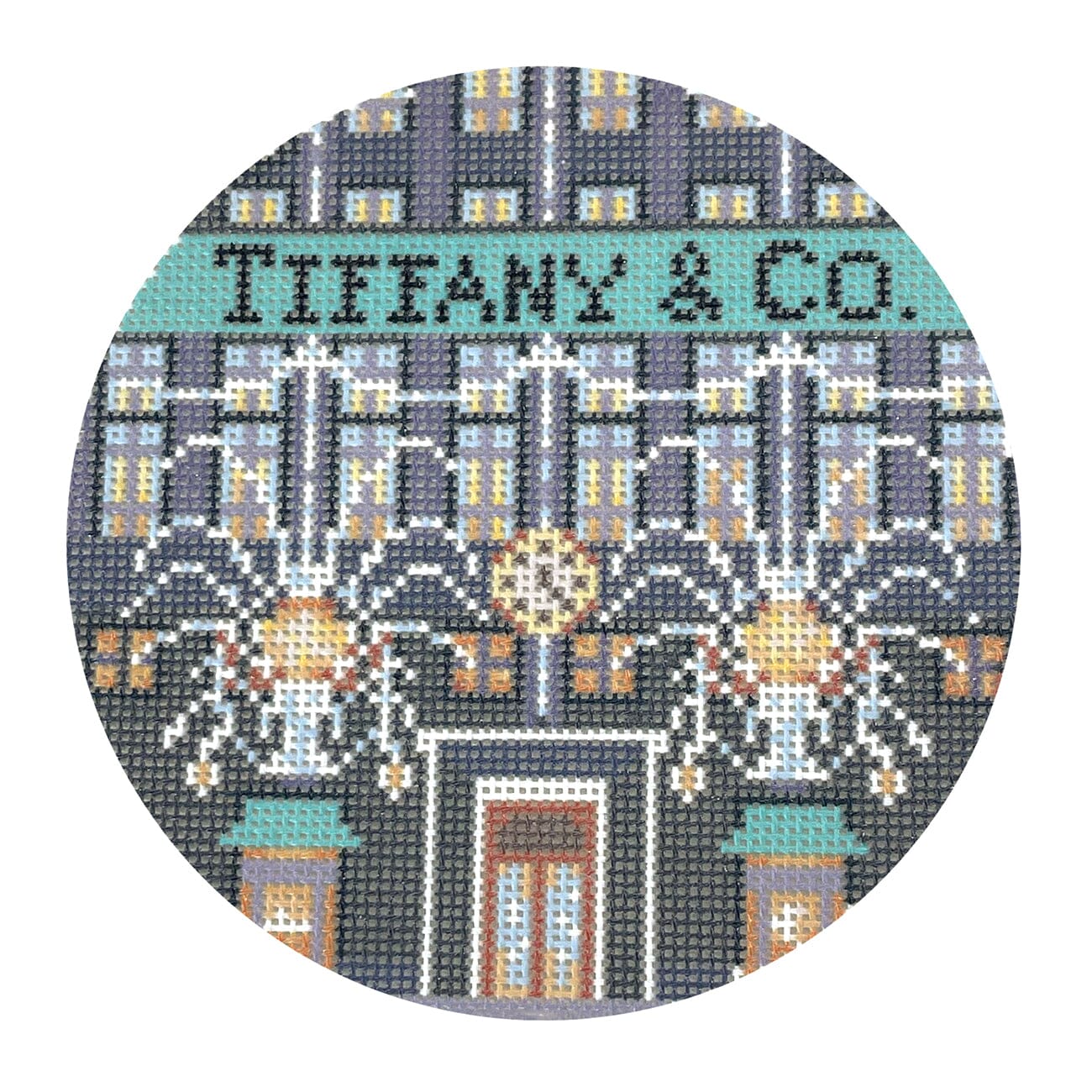 Tiffany & Co. Round Painted Canvas The Gingham Stitchery - 1