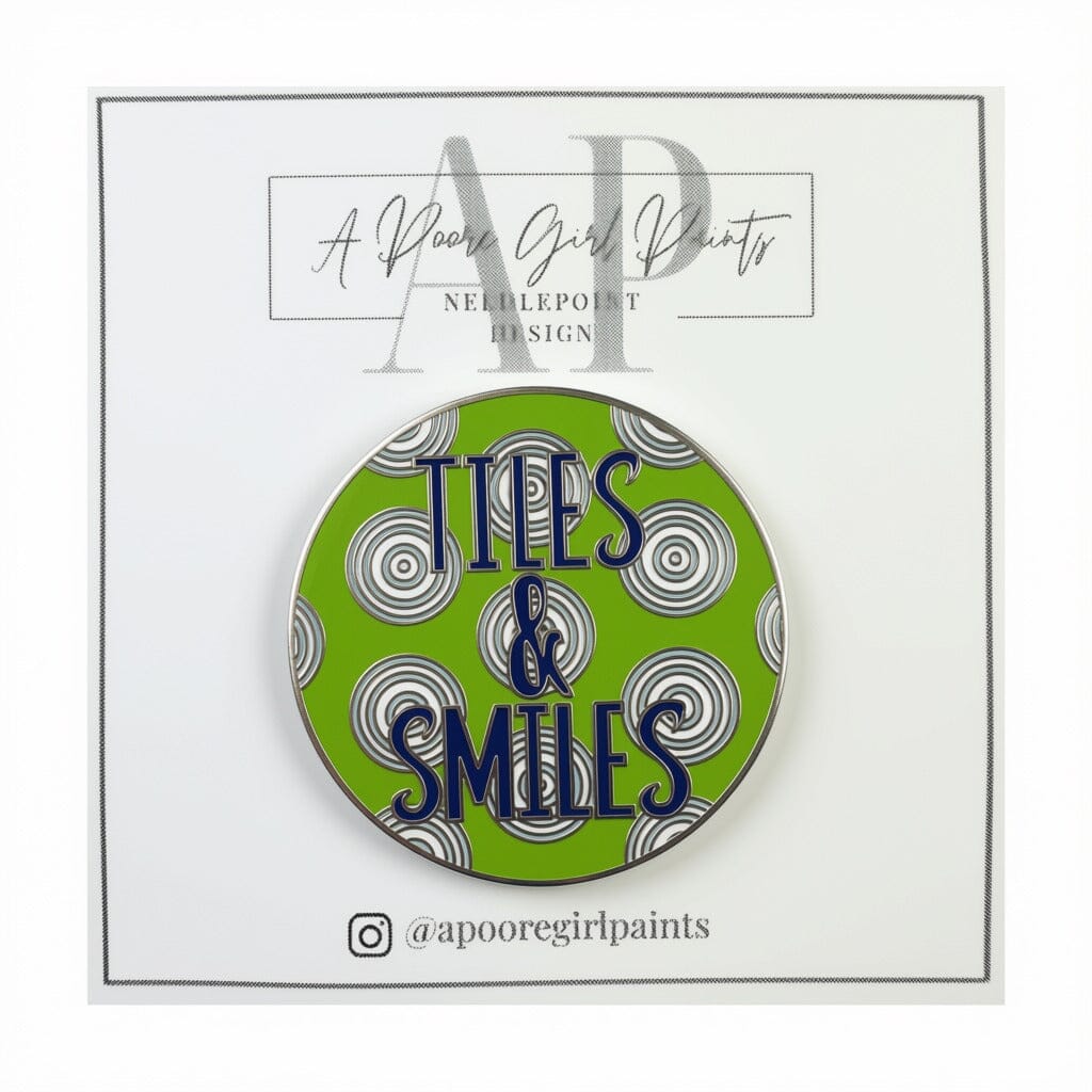 Tiles & Smiles Green Needleminder Accessories A Poore Girl Paints - 1