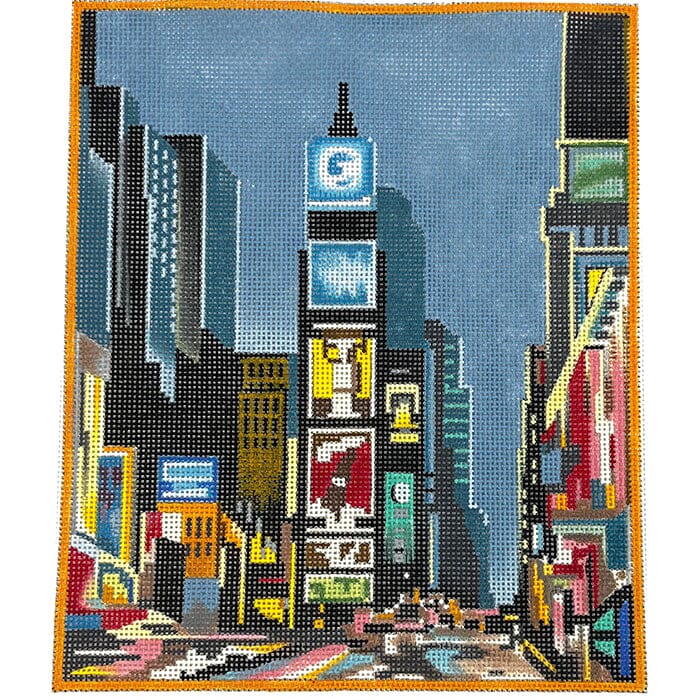 Times Square Painted Canvas Vallerie Needlepoint Gallery - 1