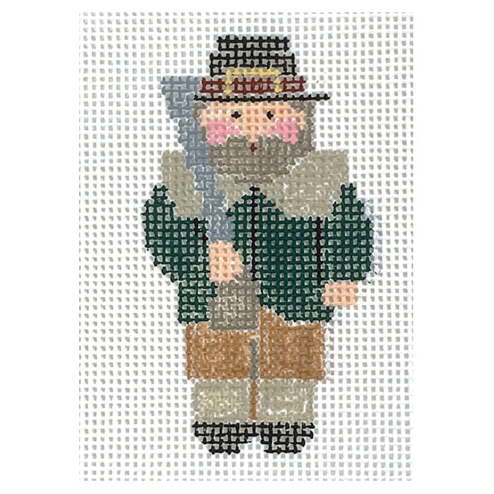 Tiny Pilgrim Man Painted Canvas Kathy Schenkel Designs - 1