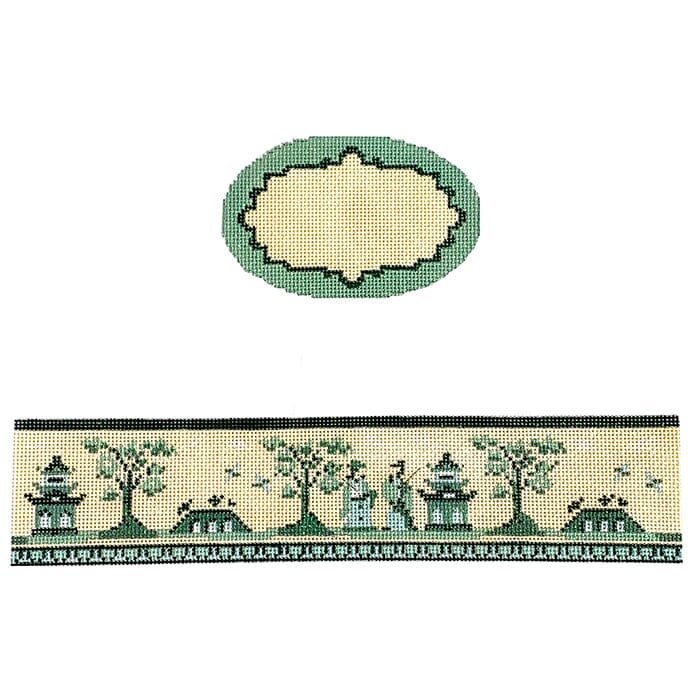 Toile Asian Green Painted Canvas Funda Scully - 1