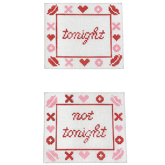 Tonight / Not Tonight - Red Painted Canvas Stitch-Its 