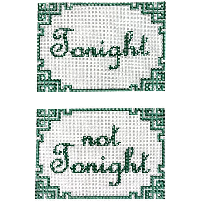 Tonight/Not Tonight Green Painted Canvas Atlantic Blue Canvas