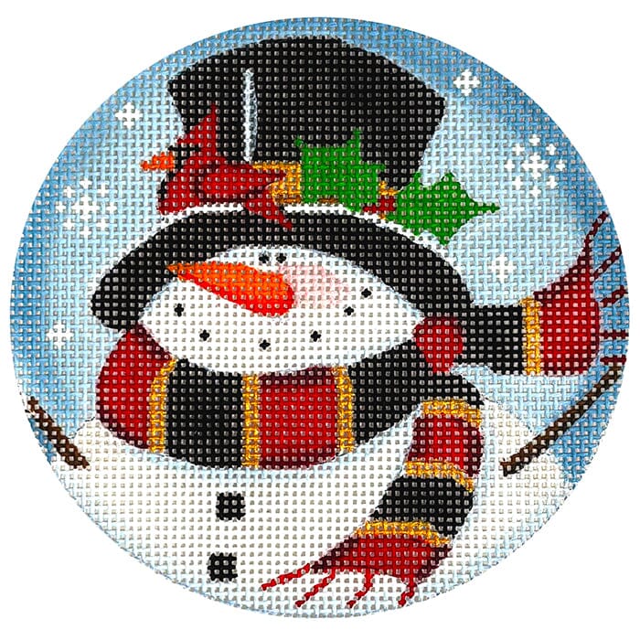 Topper Snowman Painted Canvas Rebecca Wood Designs - 1