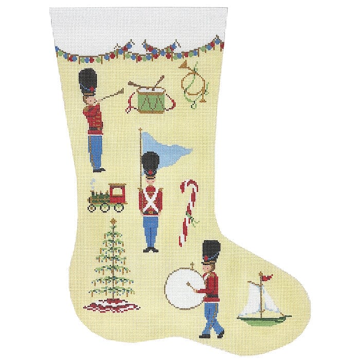 Toy Soldier Stocking TTR Painted Canvas The Plum Stitchery - 1