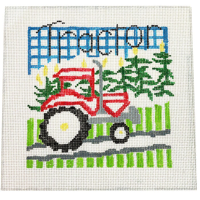 Tractor 8" Children's Collection Painted Canvas Jean Smith - 1