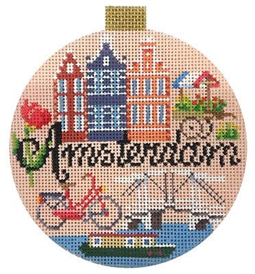 Travel Round Amsterdam with Stitch Guide Printed Canvas Kirk & Bradley - 1