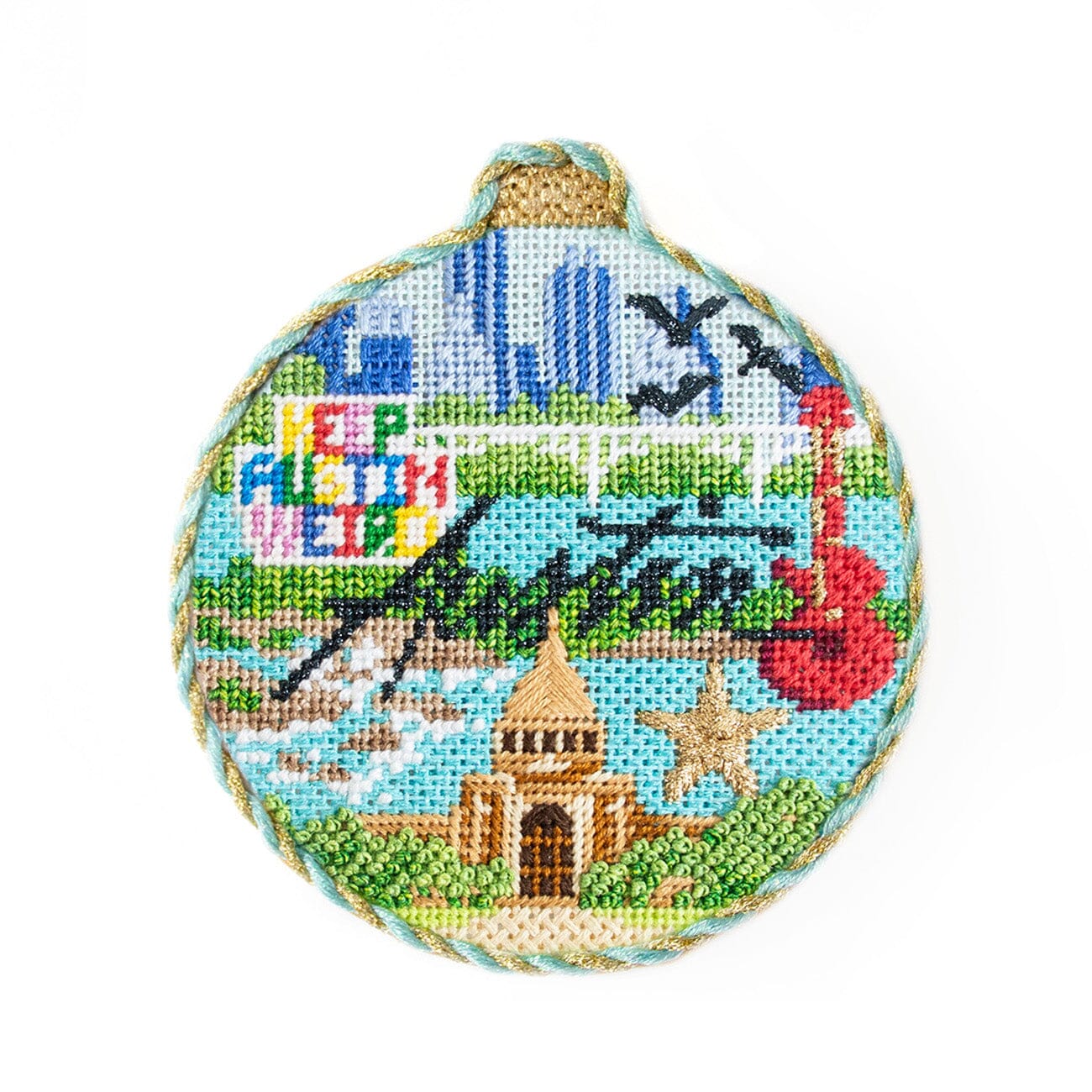 Travel Round Austin with Stitch Guide Printed Canvas Kirk & Bradley - 2