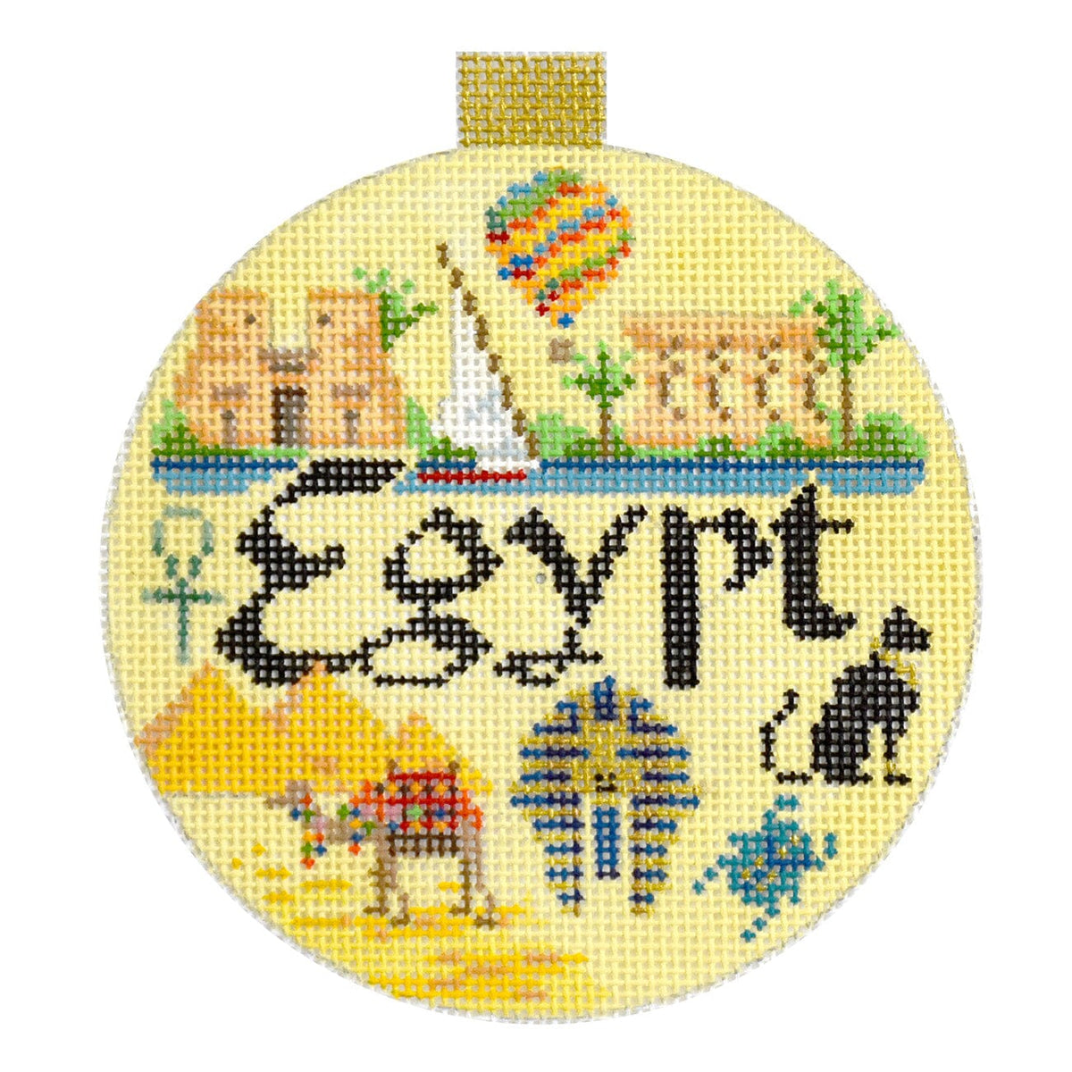 Travel Round Egypt with Stitch Guide Printed Canvas Kirk & Bradley - 1