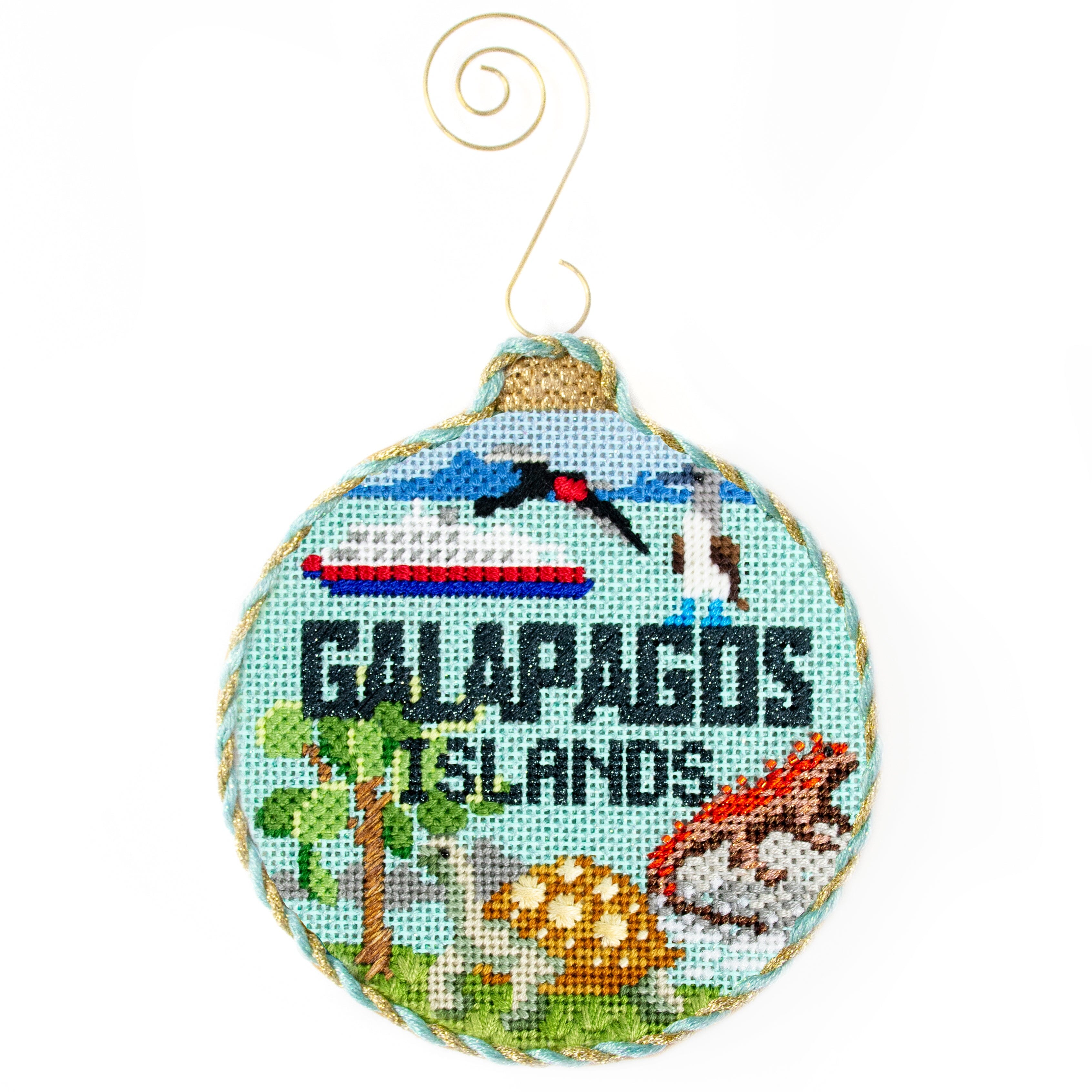 Travel Round Galapagos Islands with Stitch Guide Painted Canvas Kirk & Bradley