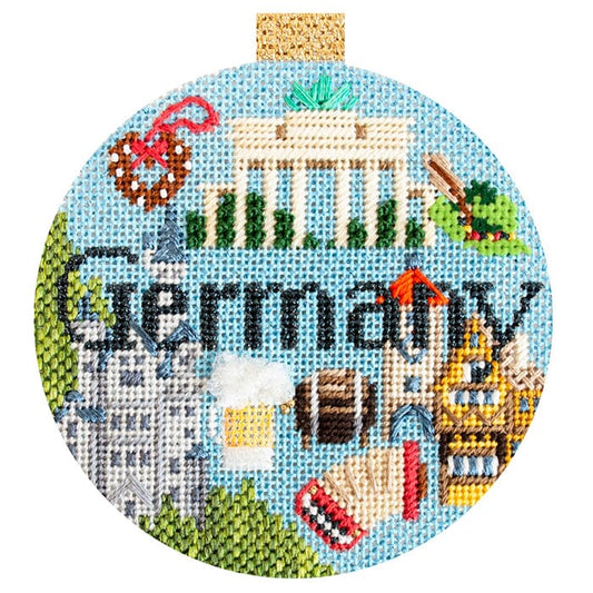 Travel Round - Germany with Stitch Guide Painted Canvas Kirk & Bradley 