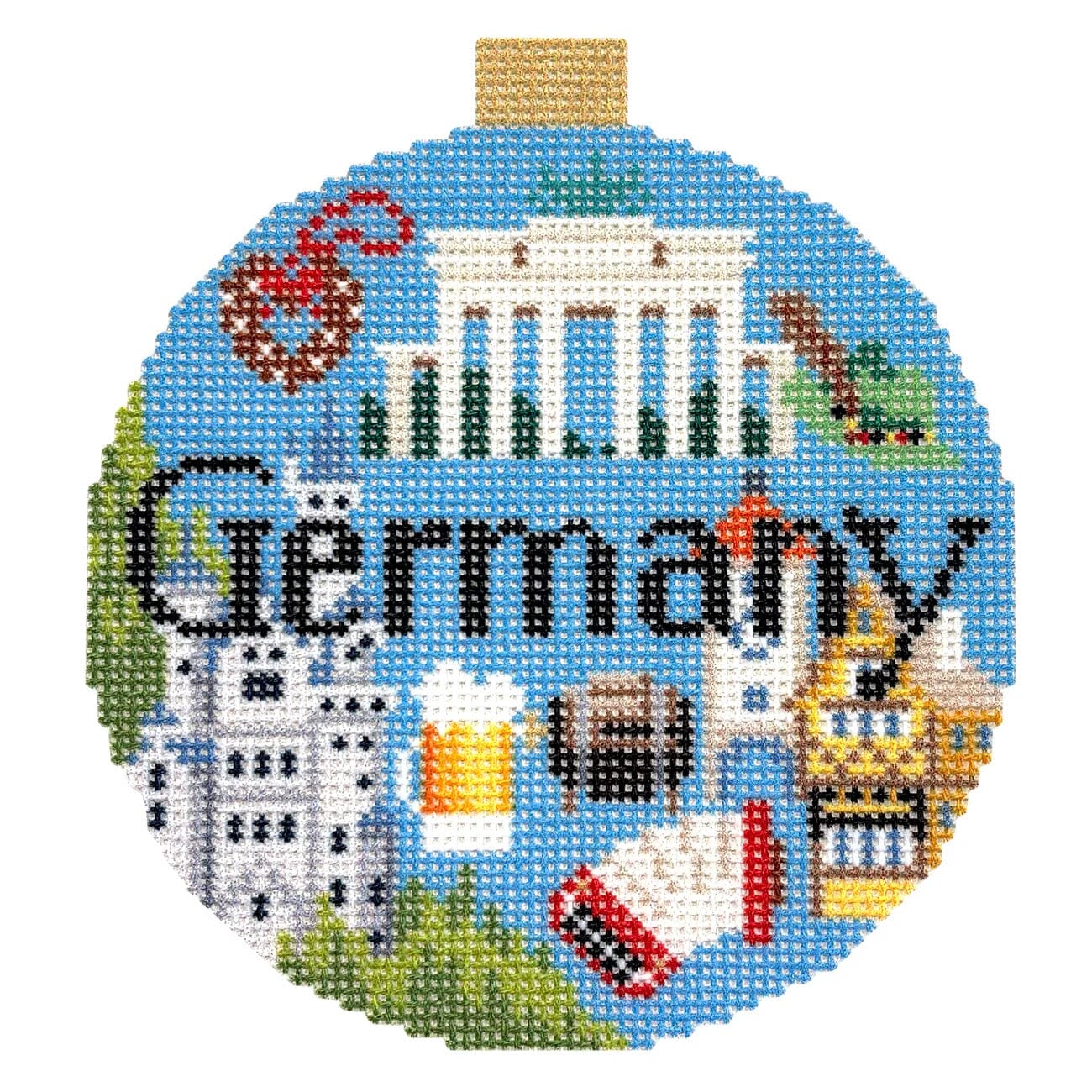 Travel Round Germany with Stitch Guide Printed Canvas Kirk & Bradley - 1