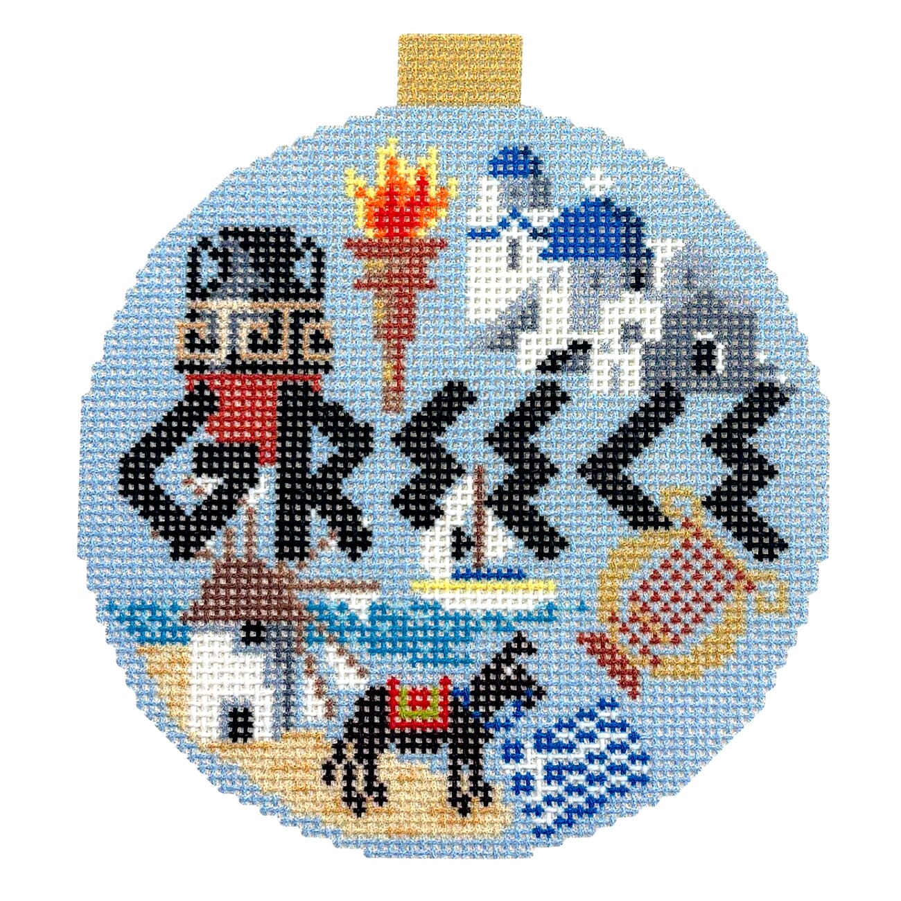 Travel Round Greece with Stitch Guide Printed Canvas Kirk & Bradley - 2