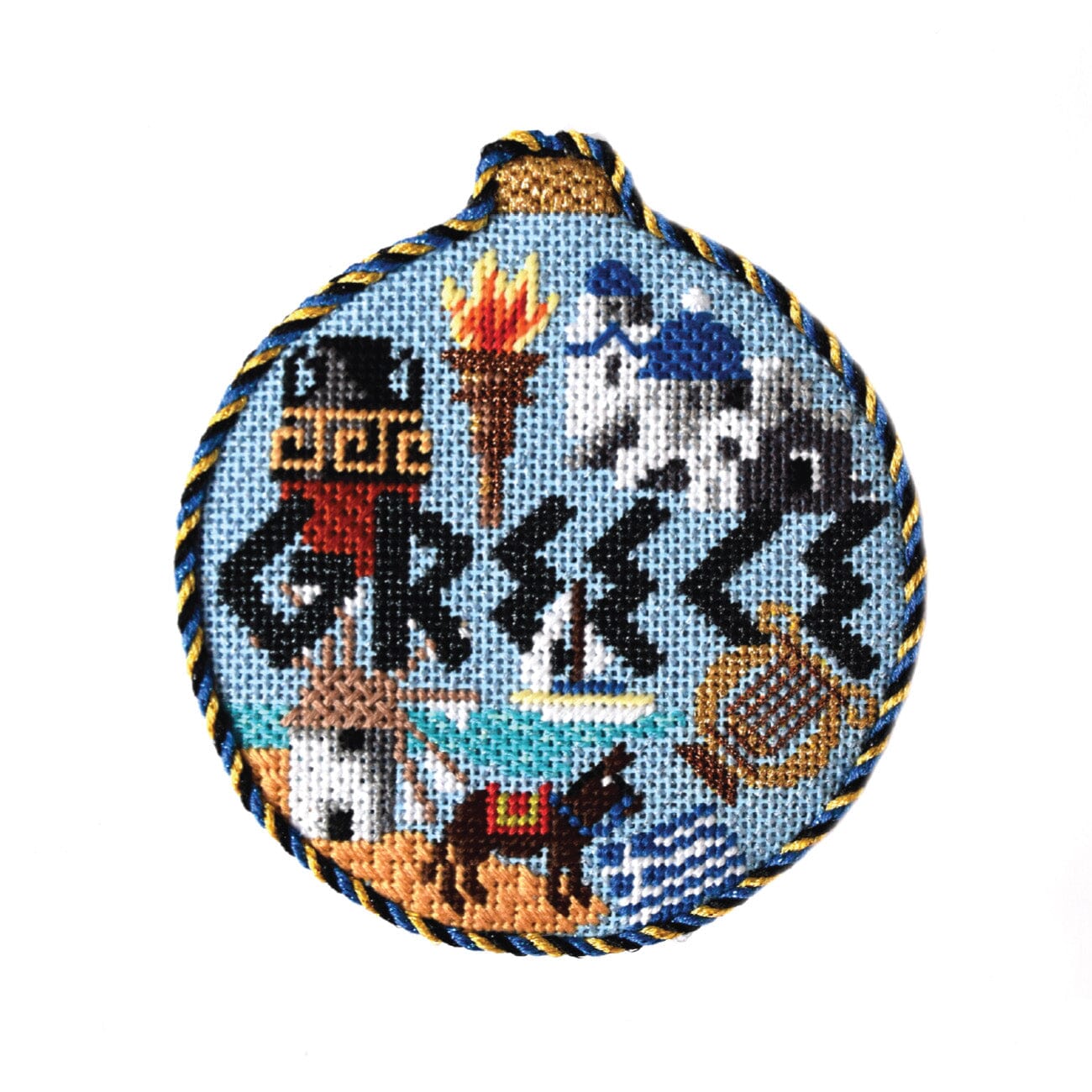 Travel Round Greece with Stitch Guide Printed Canvas Kirk & Bradley - 2